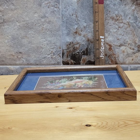 VTG Crewel Embroidery Pair Seashells Wildflowers Framed Hanging Wall Decor - Picture 12 of 13